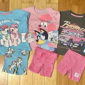 My Little Pony and Bluey Kids Pajama Set - Pink, Blue, Gray